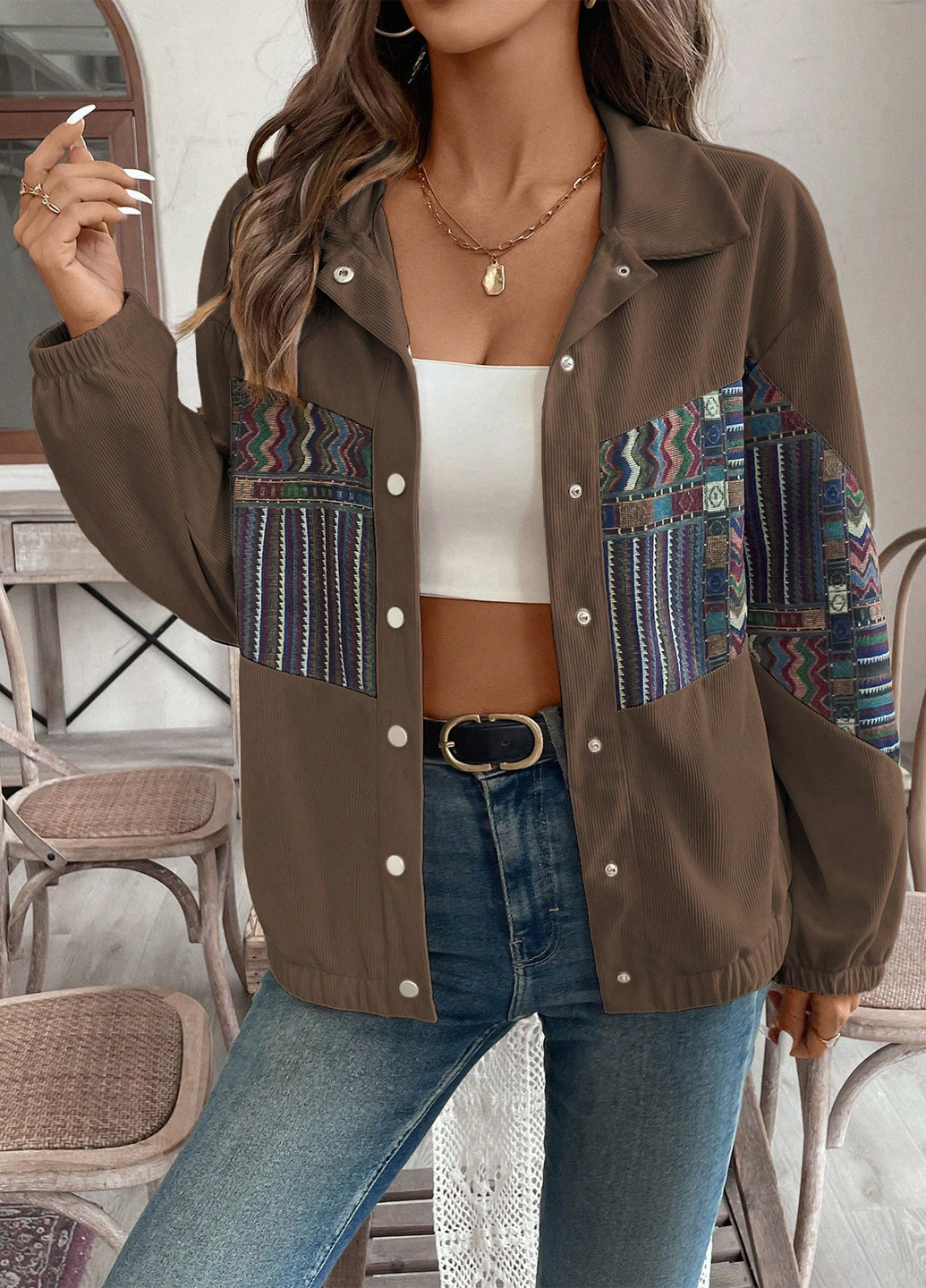 Куртка-сорочка SHEIN (365437868)