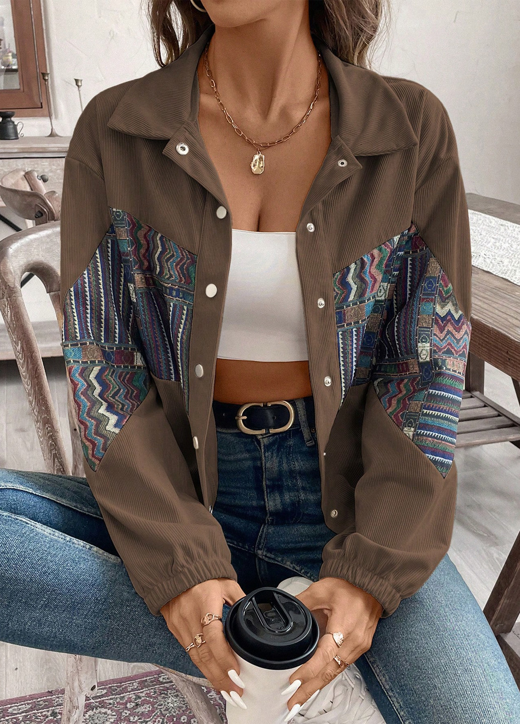 Куртка-сорочка SHEIN (365437868)