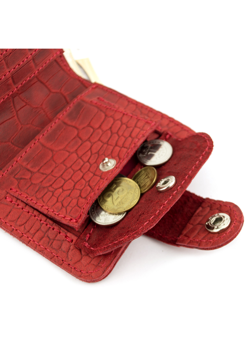 Подарочный набор №26: Кошелек София + обложка на паспорт + ключница (красный крокодил) HandyCover однотонный красный