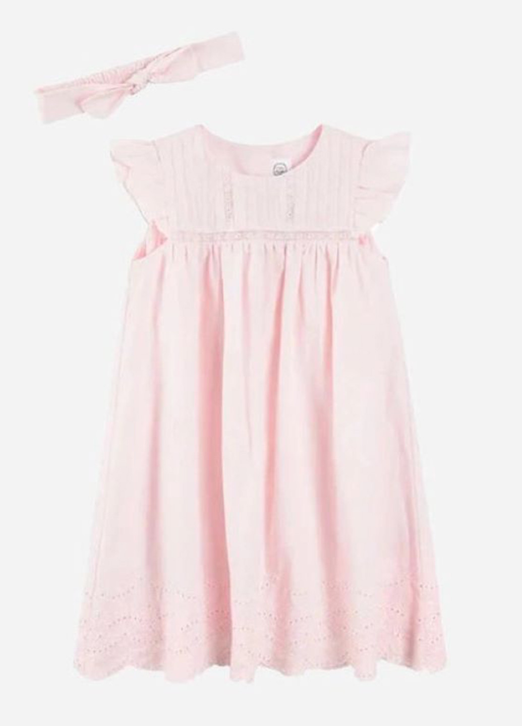 Светло-розовый летний комплект (платье, повязка на голову) Cool Club
