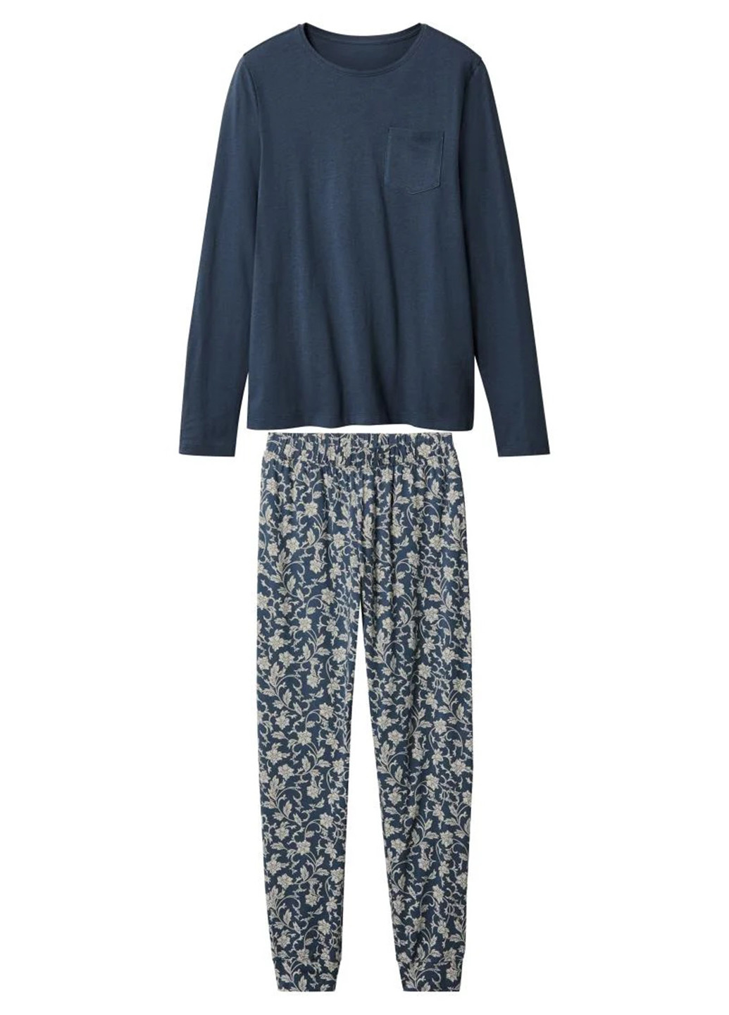 Серо-синяя всесезон пижама (лонгслив, брюки) лонгслив + брюки Esmara