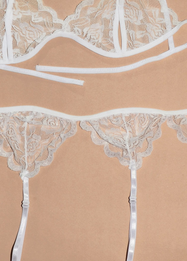 Белый демисезонный сексуальный соблазнительный эротический комплект – эротическое бельё Langsha