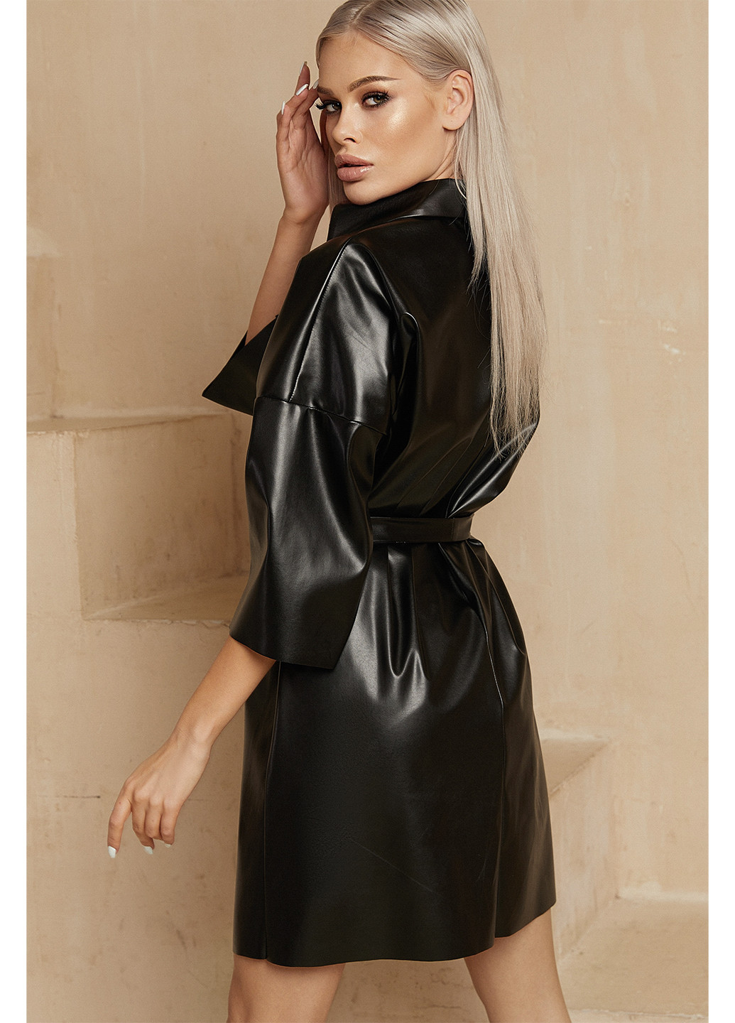 Чорна кежуал плаття, сукня сорочка VONAVIN однотонна