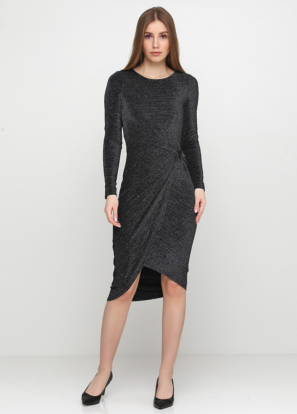 Грифельно-сіра вечірня платье міді H&M