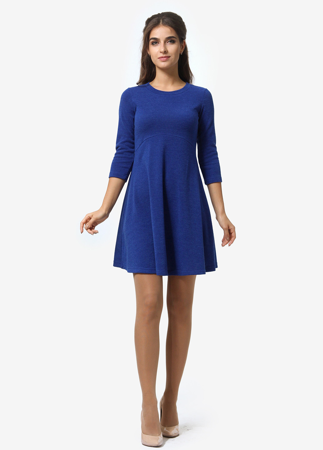 Синя кежуал сукня, сукня сукня светр, кльош Agata Webers