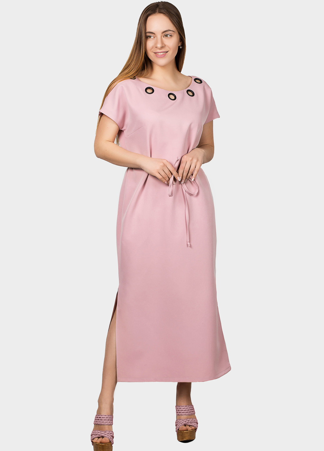 Пудрова кежуал плаття, сукня O`zona milano однотонна
