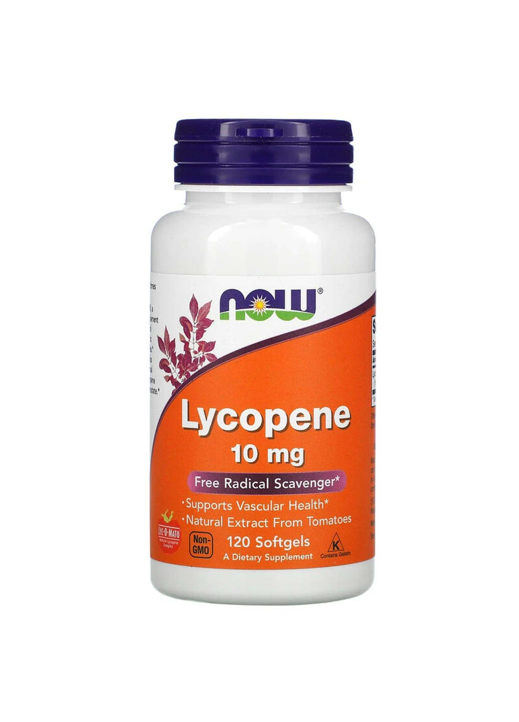 Ликопен Lycopene 10 mg 120 капсул Now Foods (255409010)