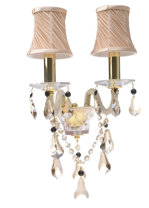 Бра настенное накладное в спальню хрустальное с абажуром классическое BCL-314W/2 Brille (253894182)