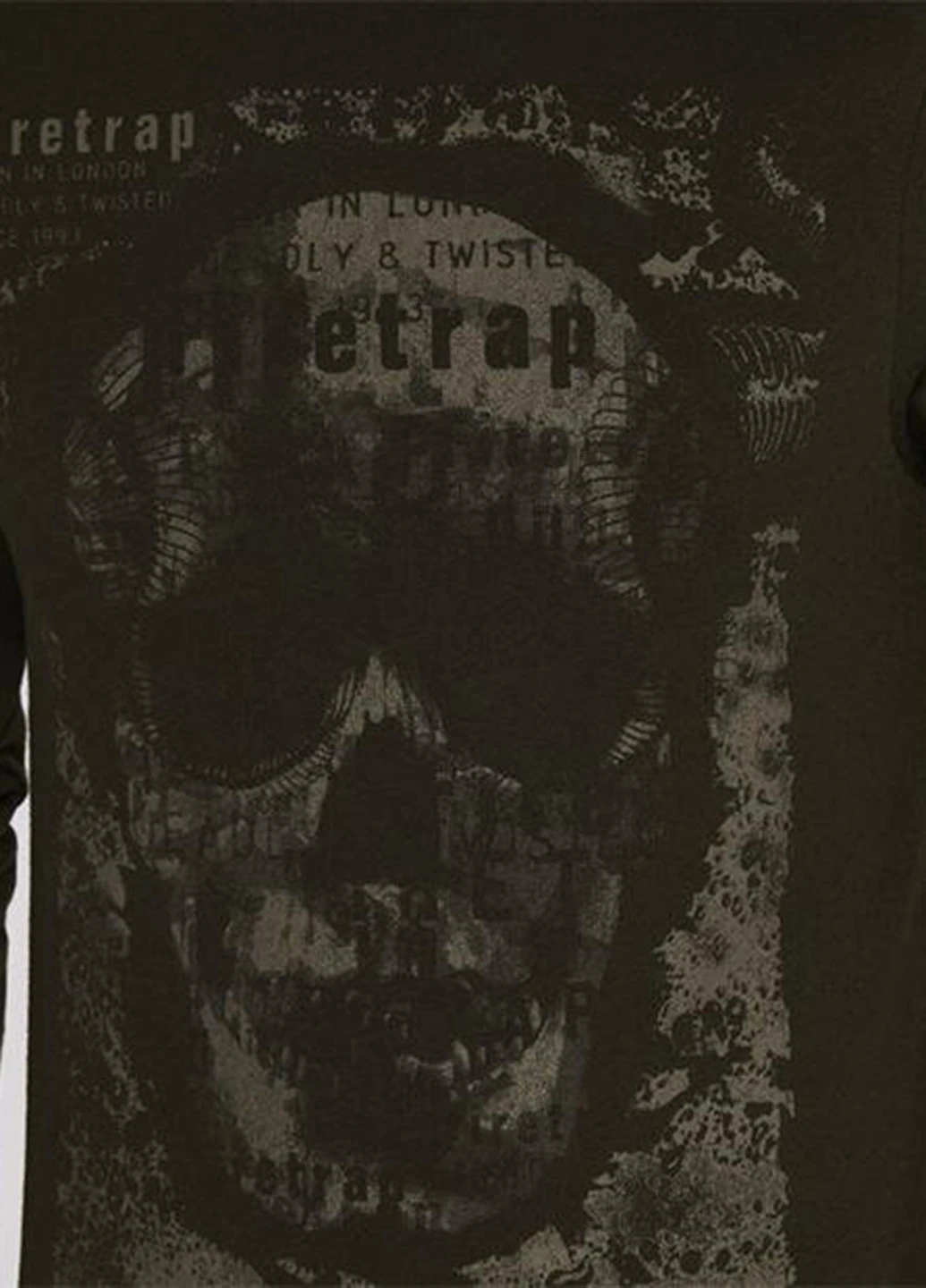 Оливковий світшот Firetrap череп нашивки (229255528)