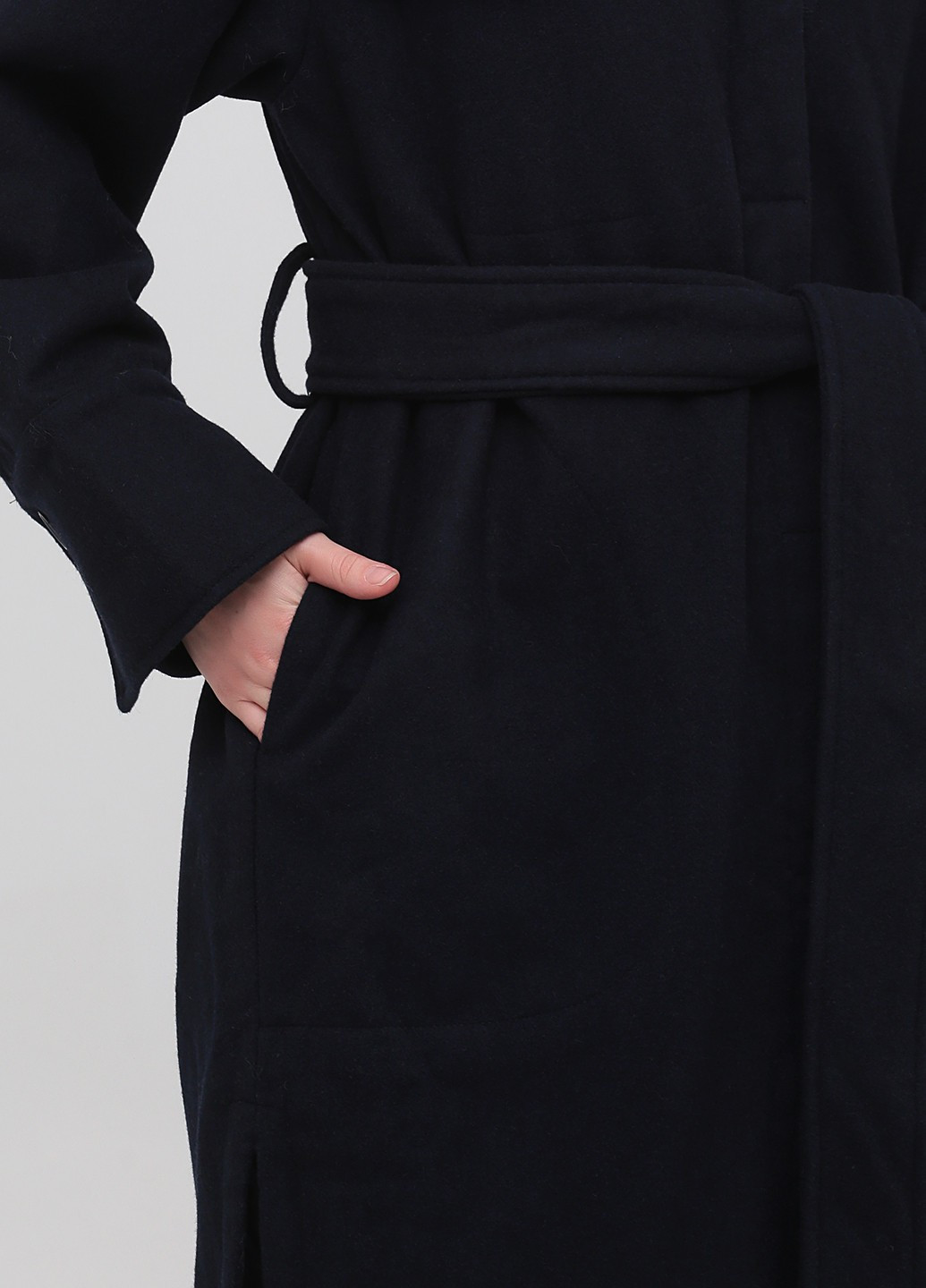 Темно-синее демисезонное Пальто однобортное Weekday