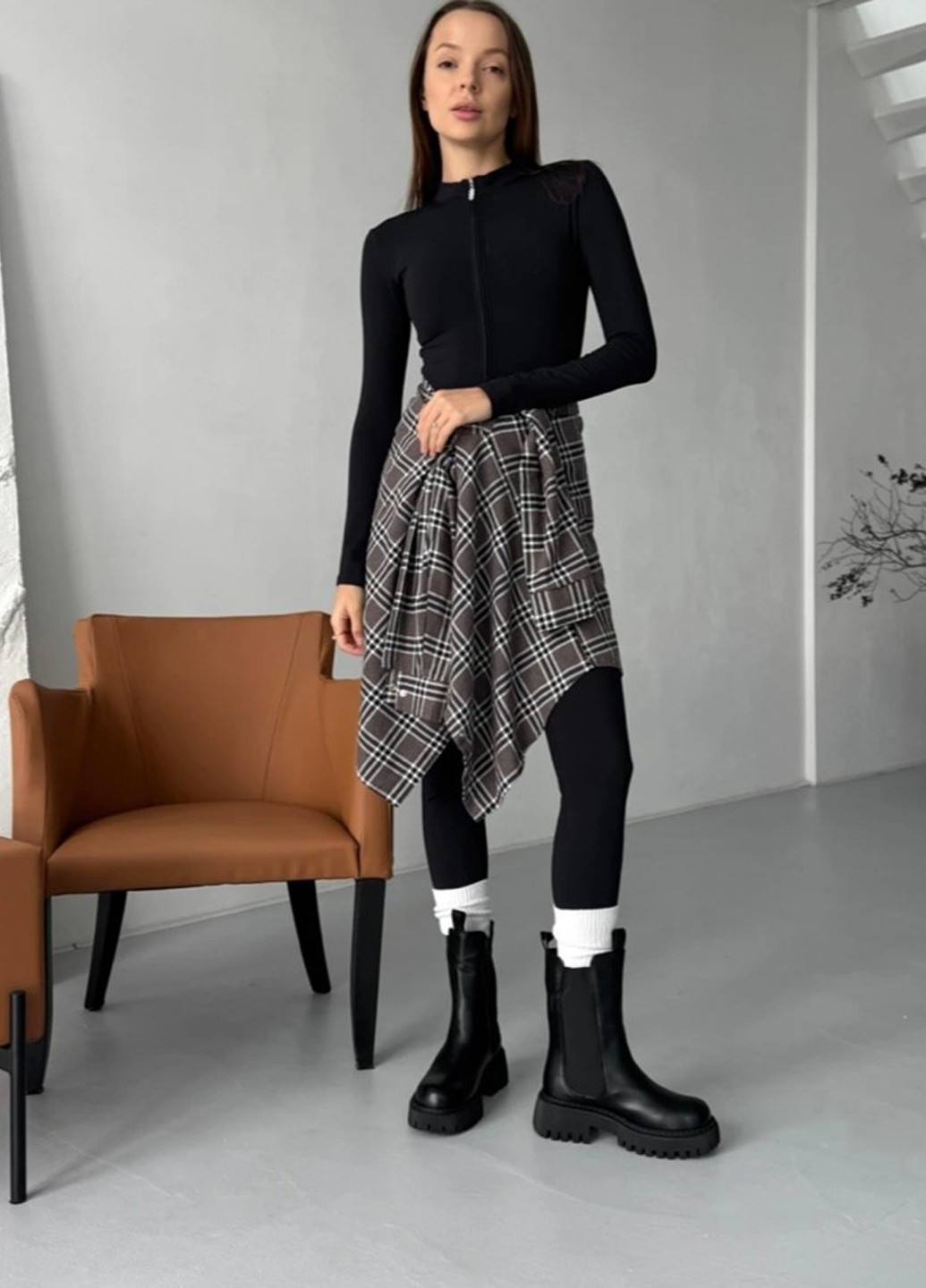 Зимние ботинки челси Meideli на тракторной подошве из искусственной кожи