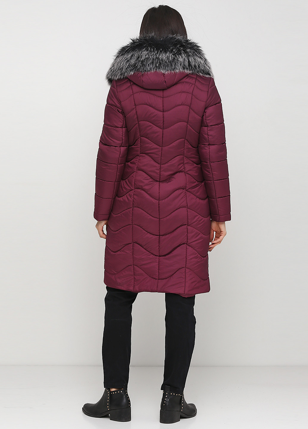 Бордовая зимняя куртка R&G