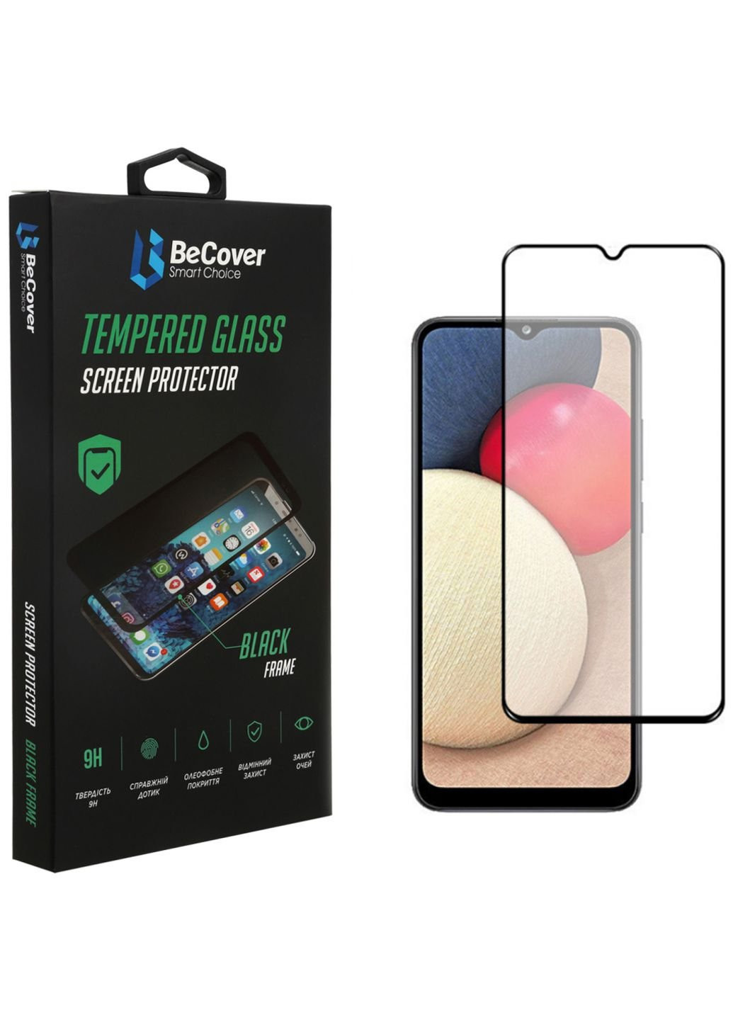 Скло захисне Samsung Galaxy A03s SM-A037 Black (706776) BeCover (252371525)