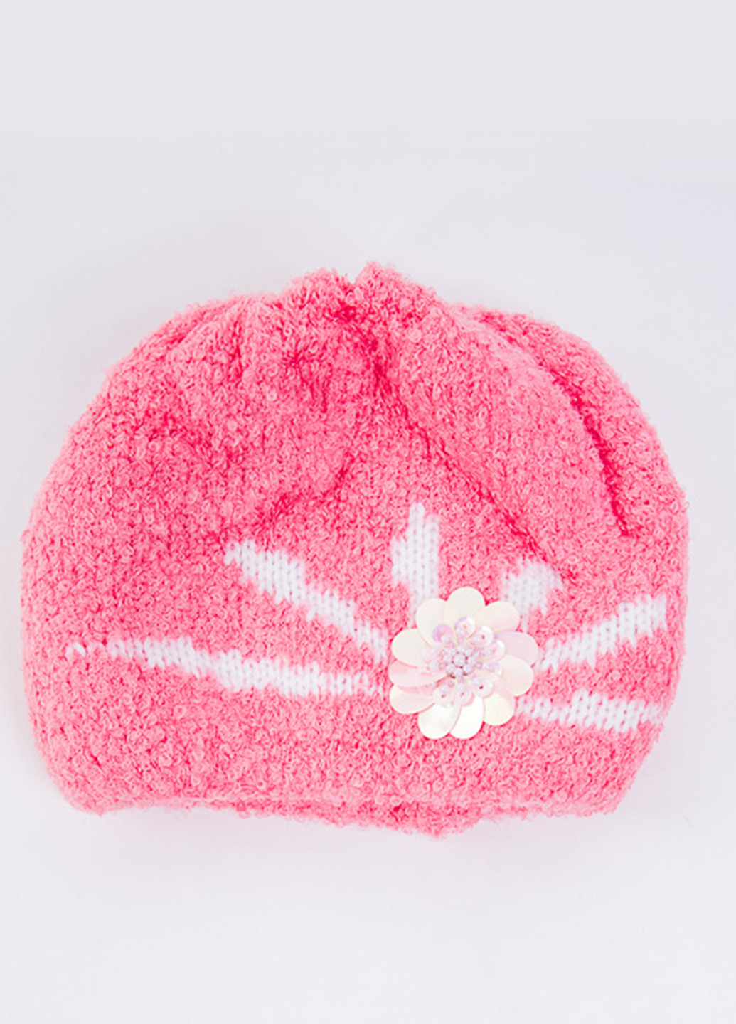Розовый демисезонный комплект (шапка, шарф) Ambra