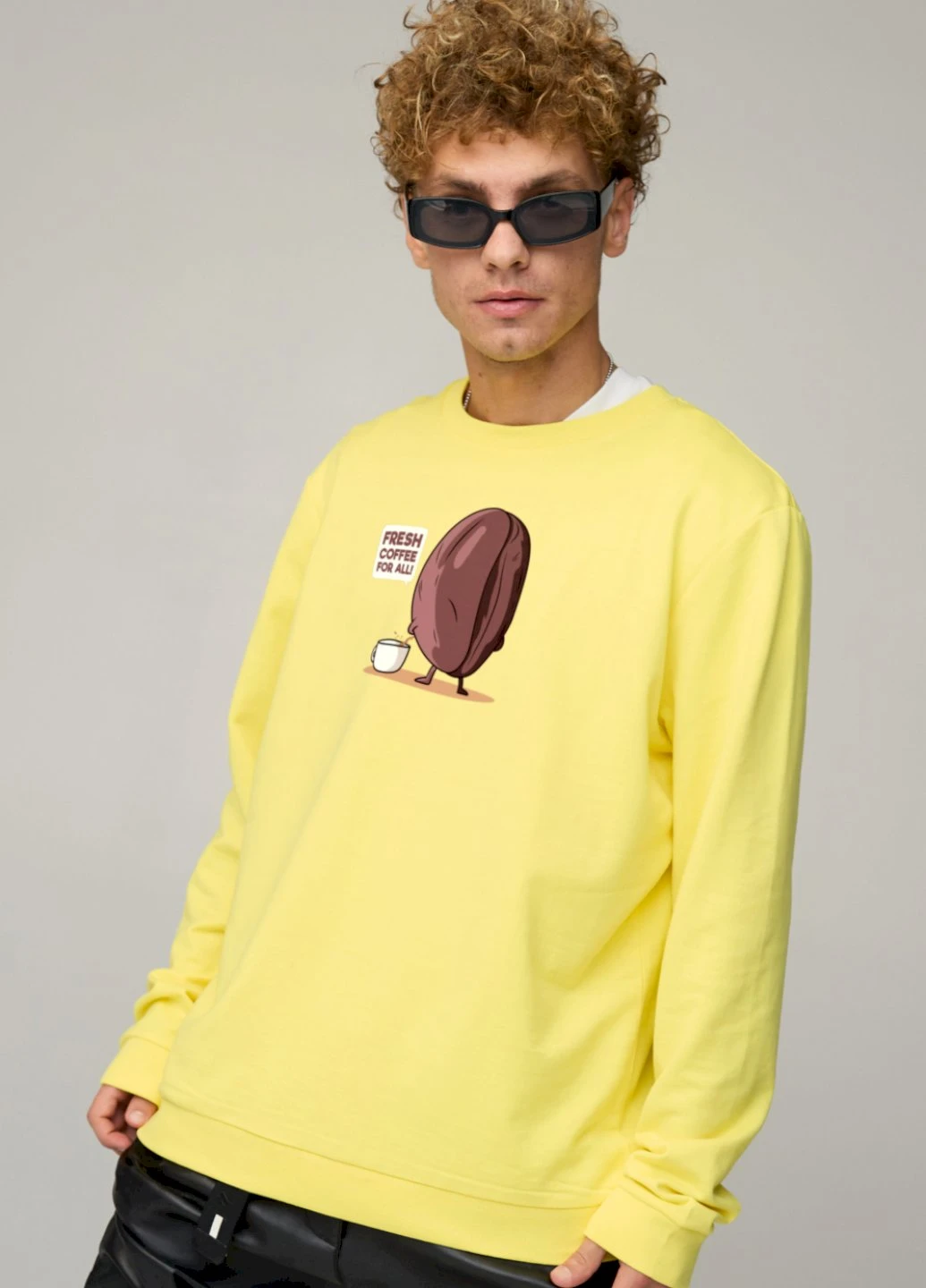 Жовтий свитшот мужской oversize /no flis/ YAPPI малюнок (254557487)