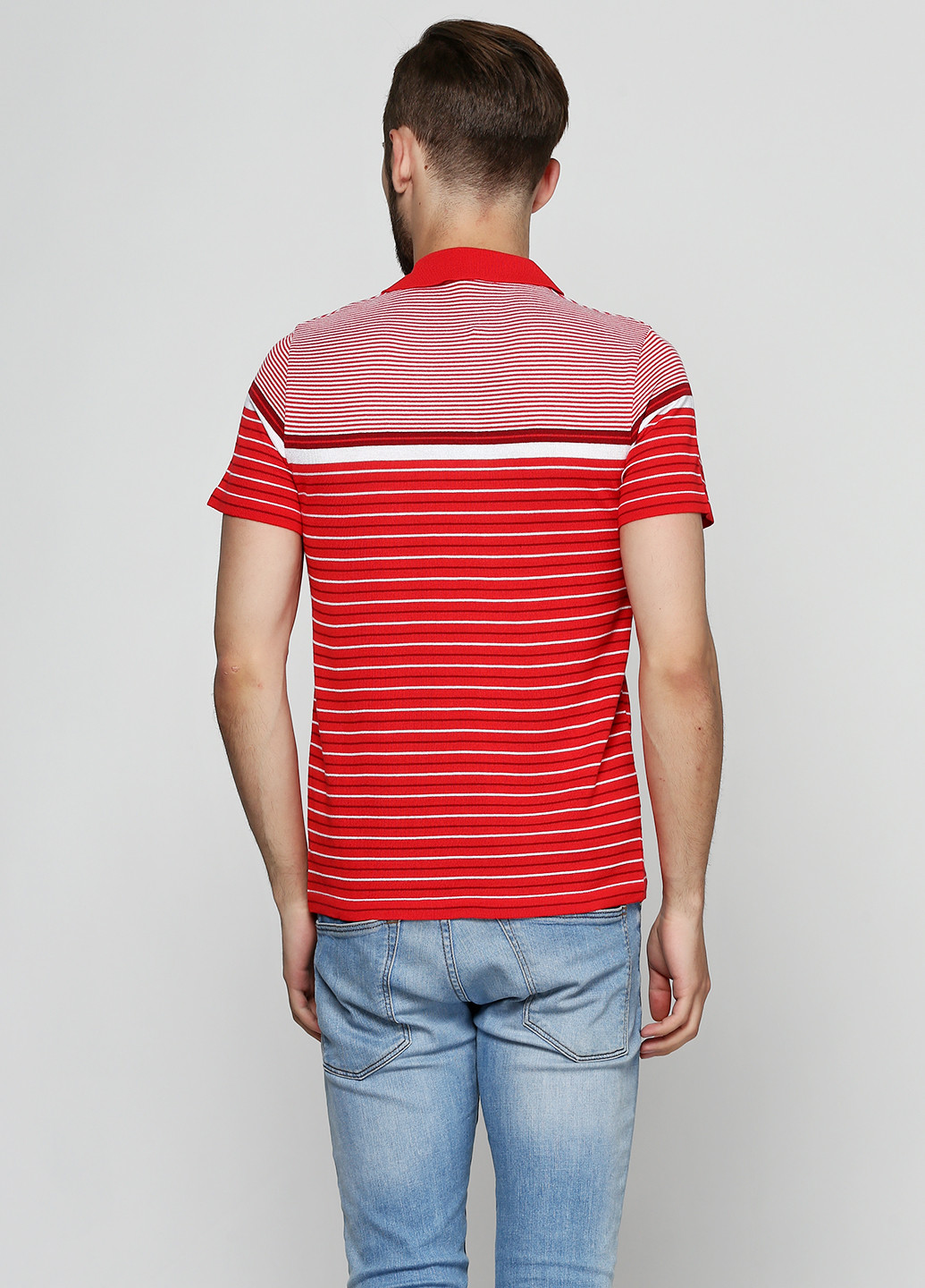 Красная футболка-поло для мужчин Flash в полоску