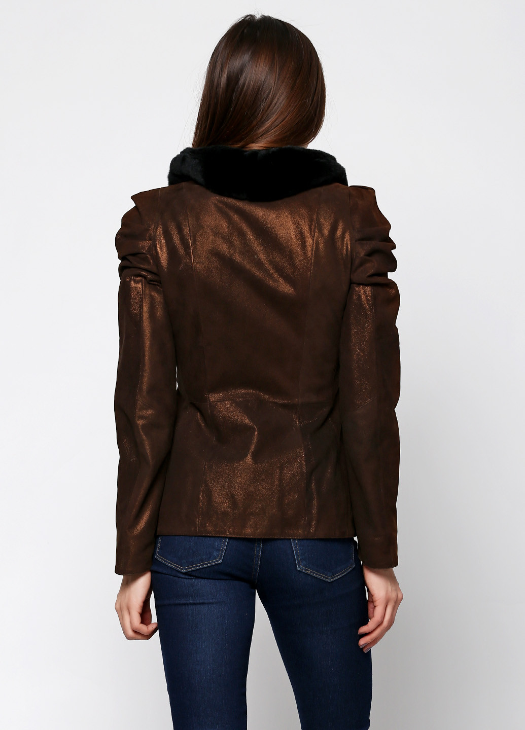 Коричневая демисезонная куртка замшевая Miletos