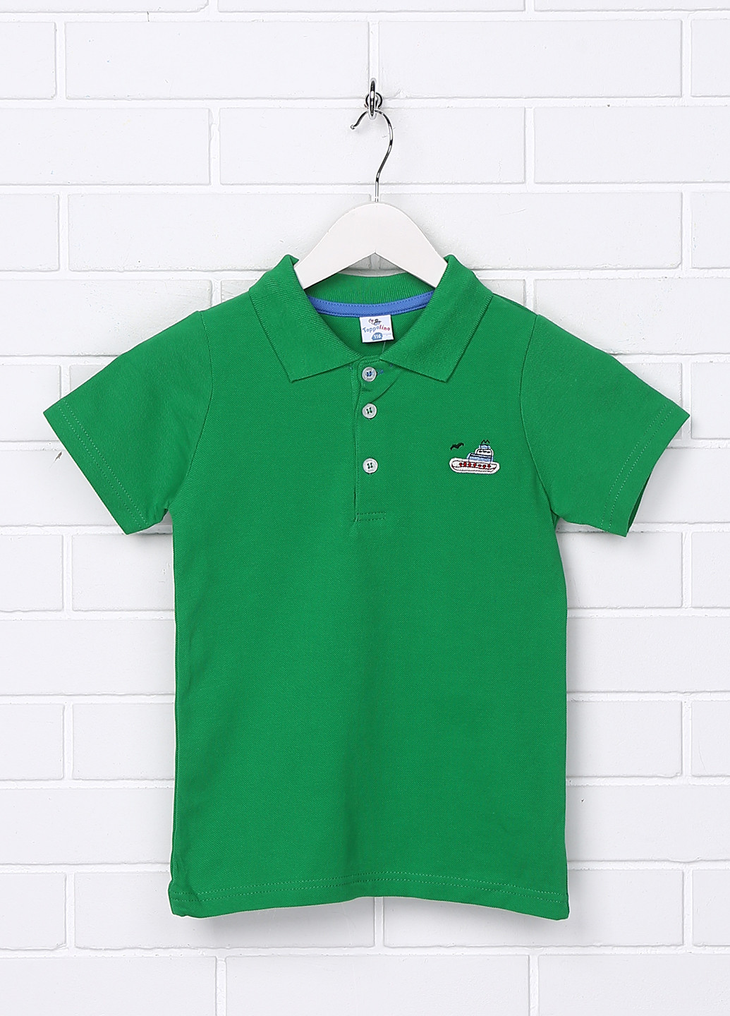 Зеленая детская футболка-поло для мальчика Topolino с рисунком