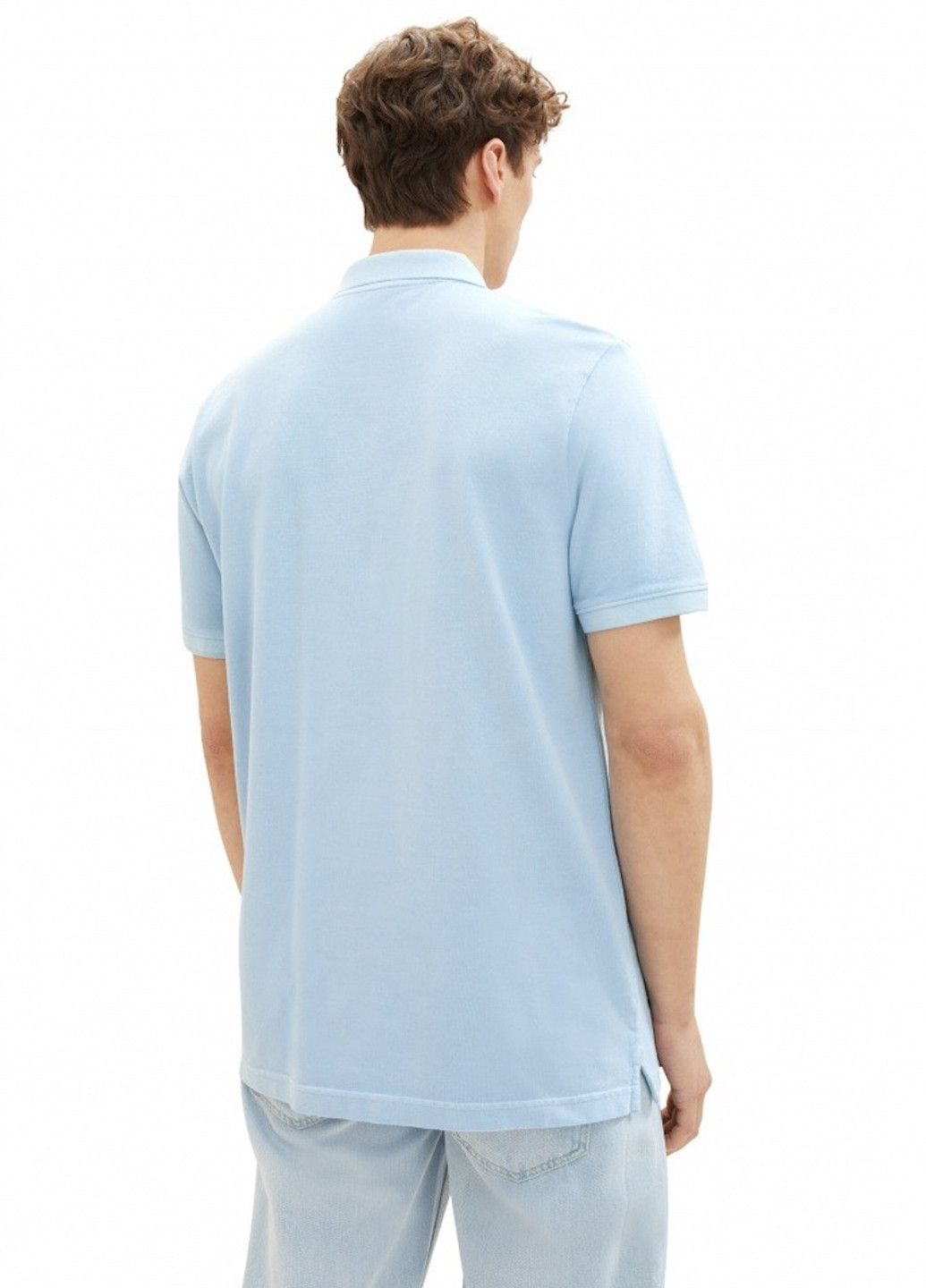 Светло-голубой футболка-поло для мужчин Tom Tailor однотонная