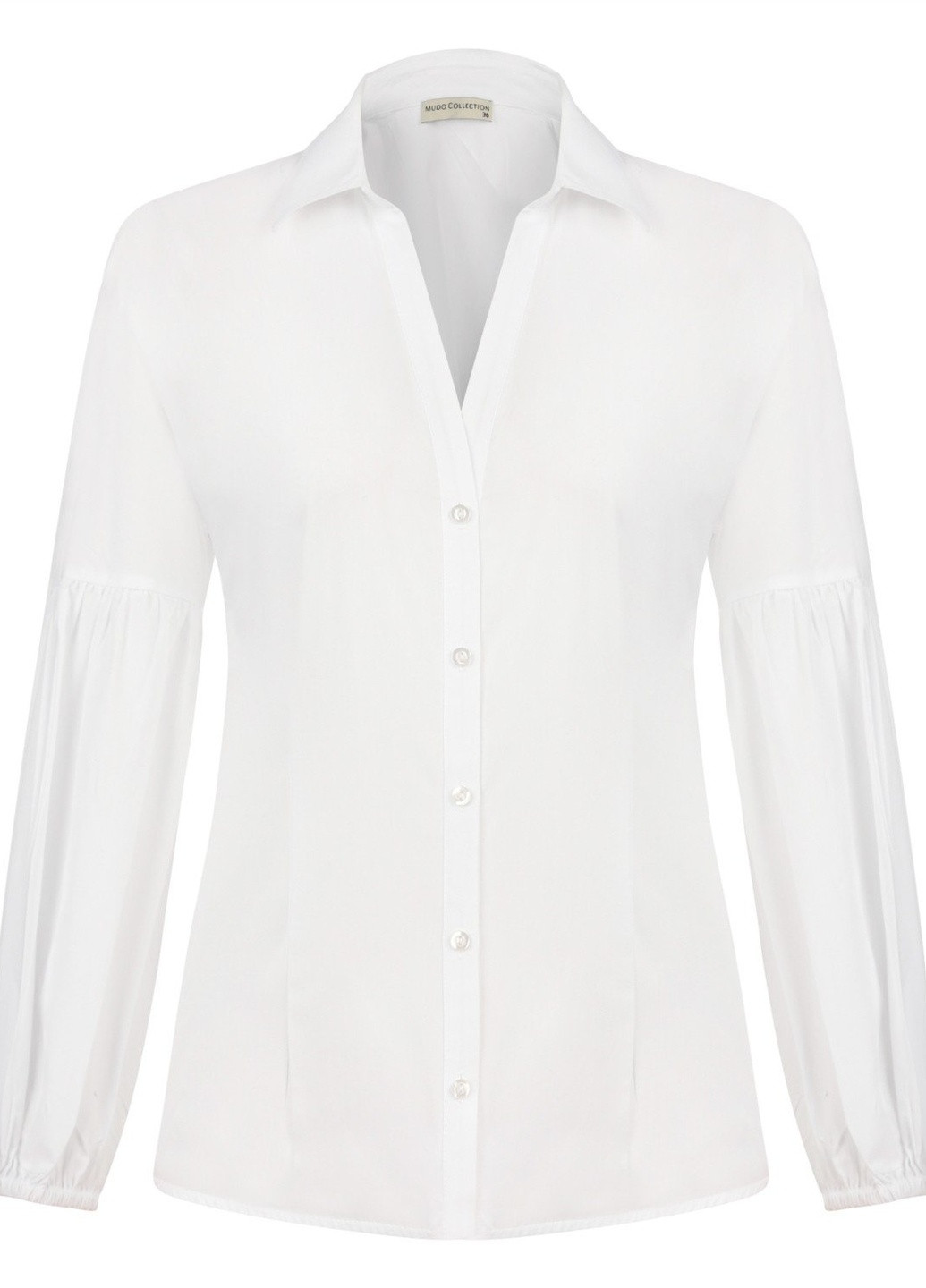 Белая кэжуал рубашка однотонная Mudo