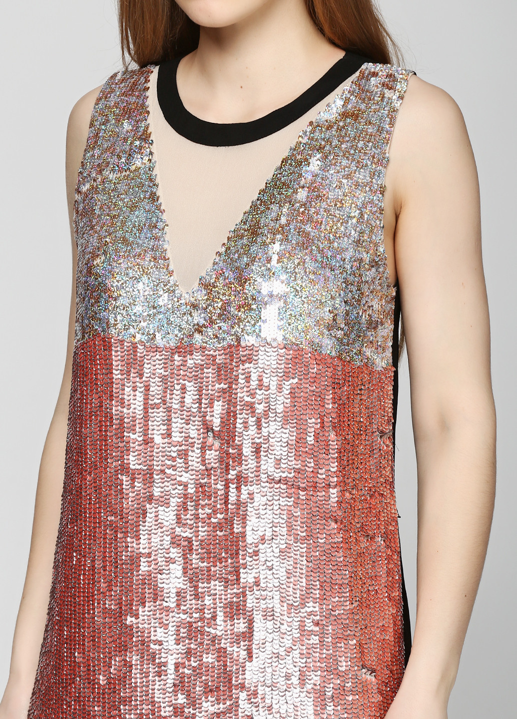Комбинированное коктейльное платье Pinko однотонное