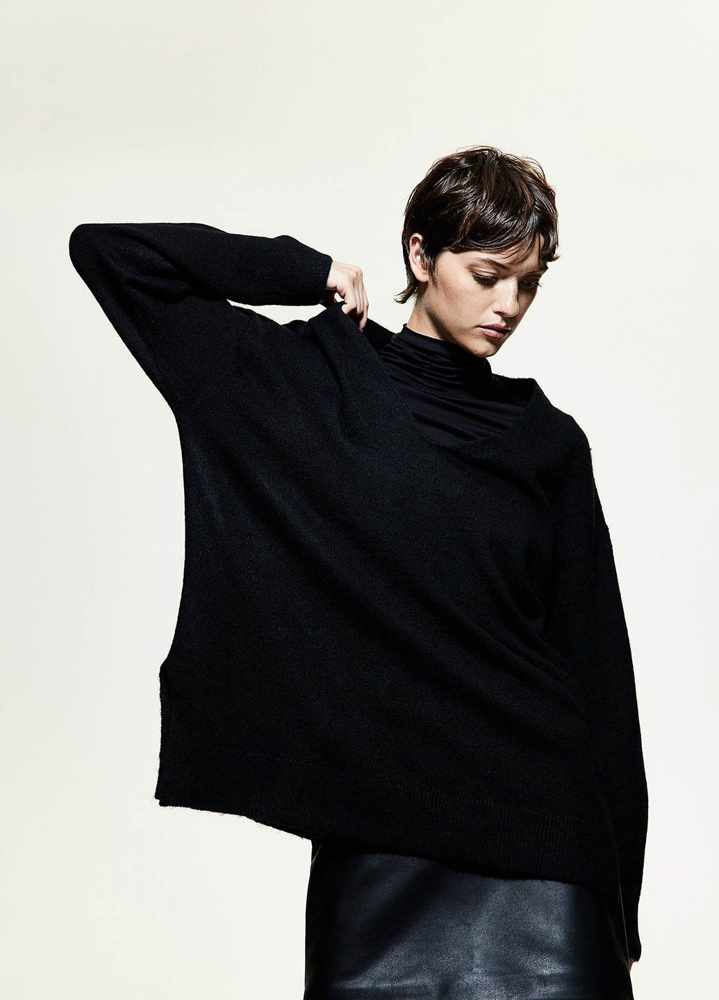 Черный зимний пуловер пуловер H&M