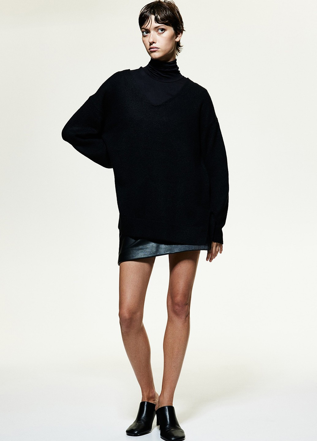 Черный зимний пуловер пуловер H&M