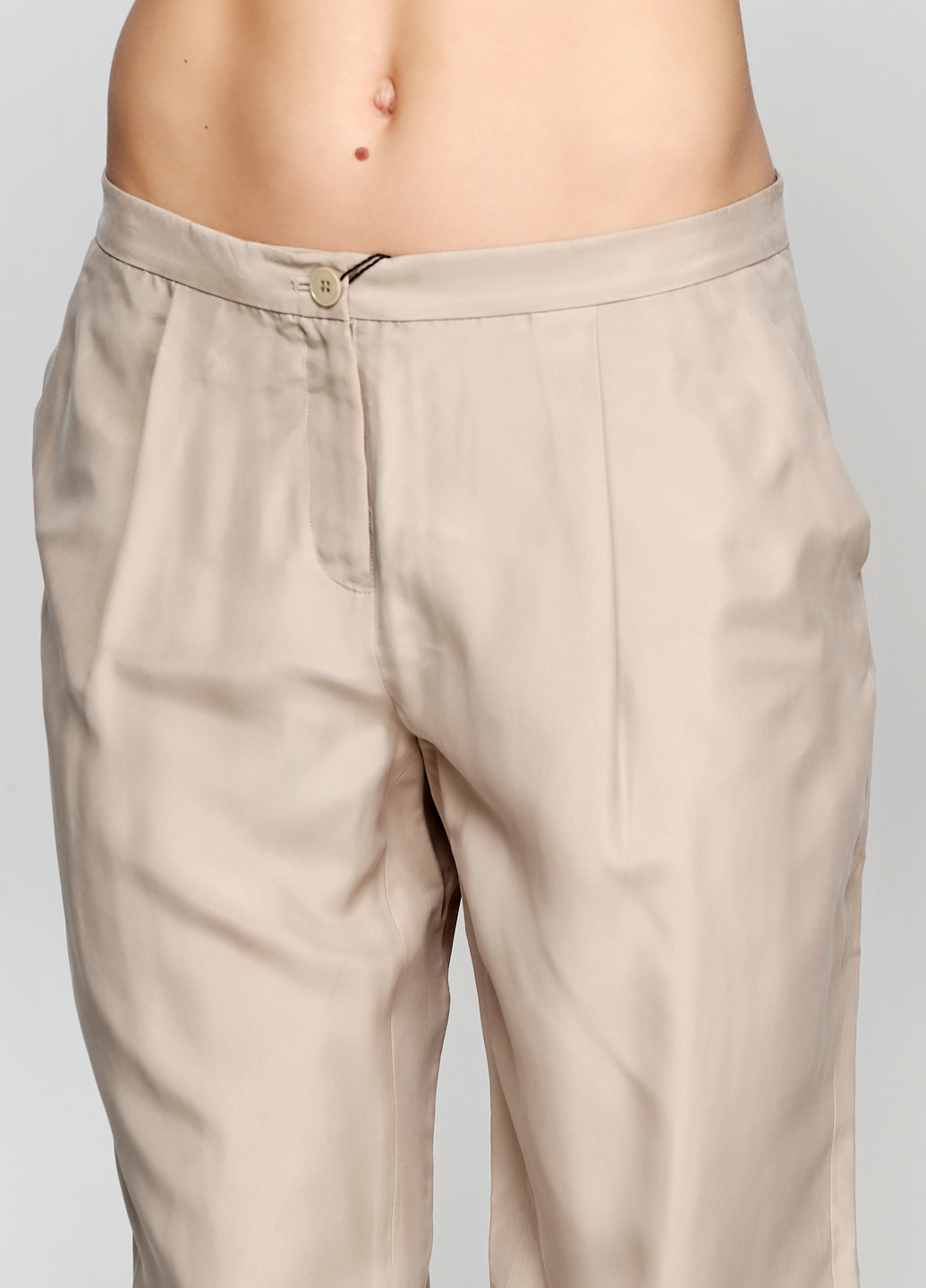 Бежевые кэжуал демисезонные зауженные брюки Emporio Armani