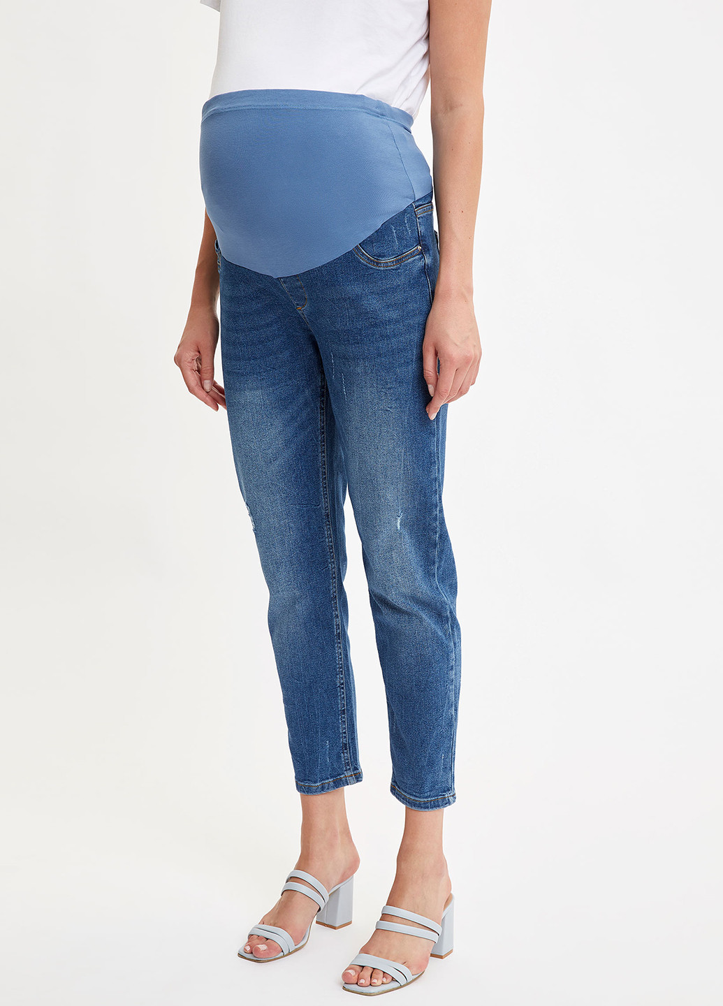 Джинси для вагітних DeFacto завужені сині джинсові бавовна