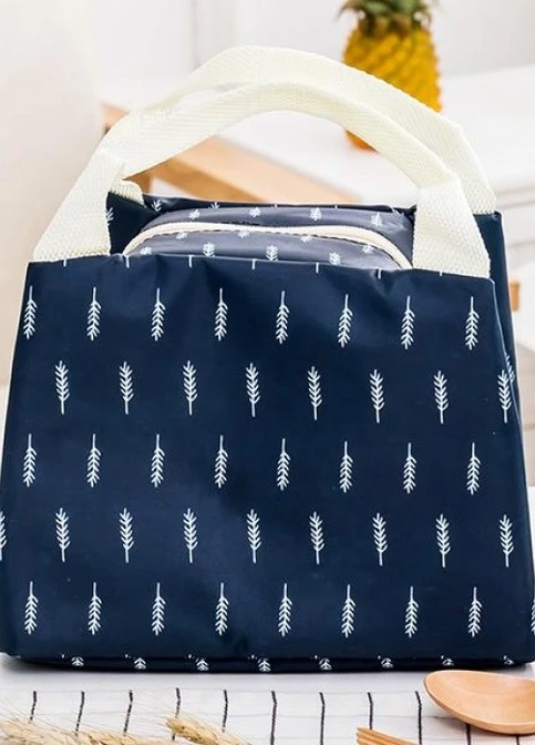 Сумка для ланча (lunch bag) темно-синяя на молнии No Brand 401892 (252643960)