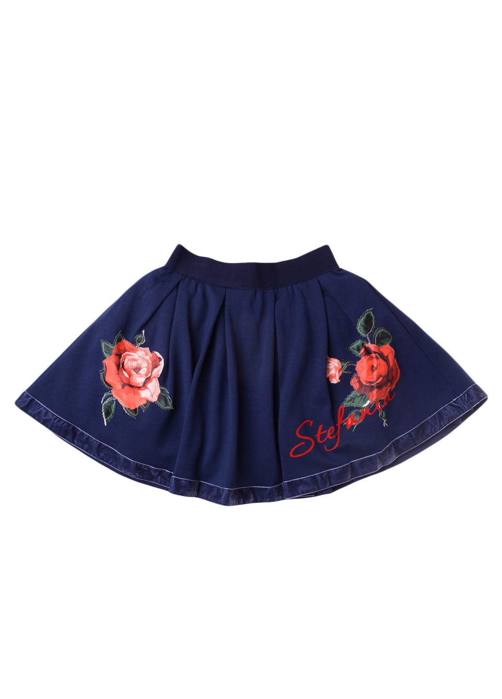 Темно-синяя кэжуал цветочной расцветки юбка Stefania миди
