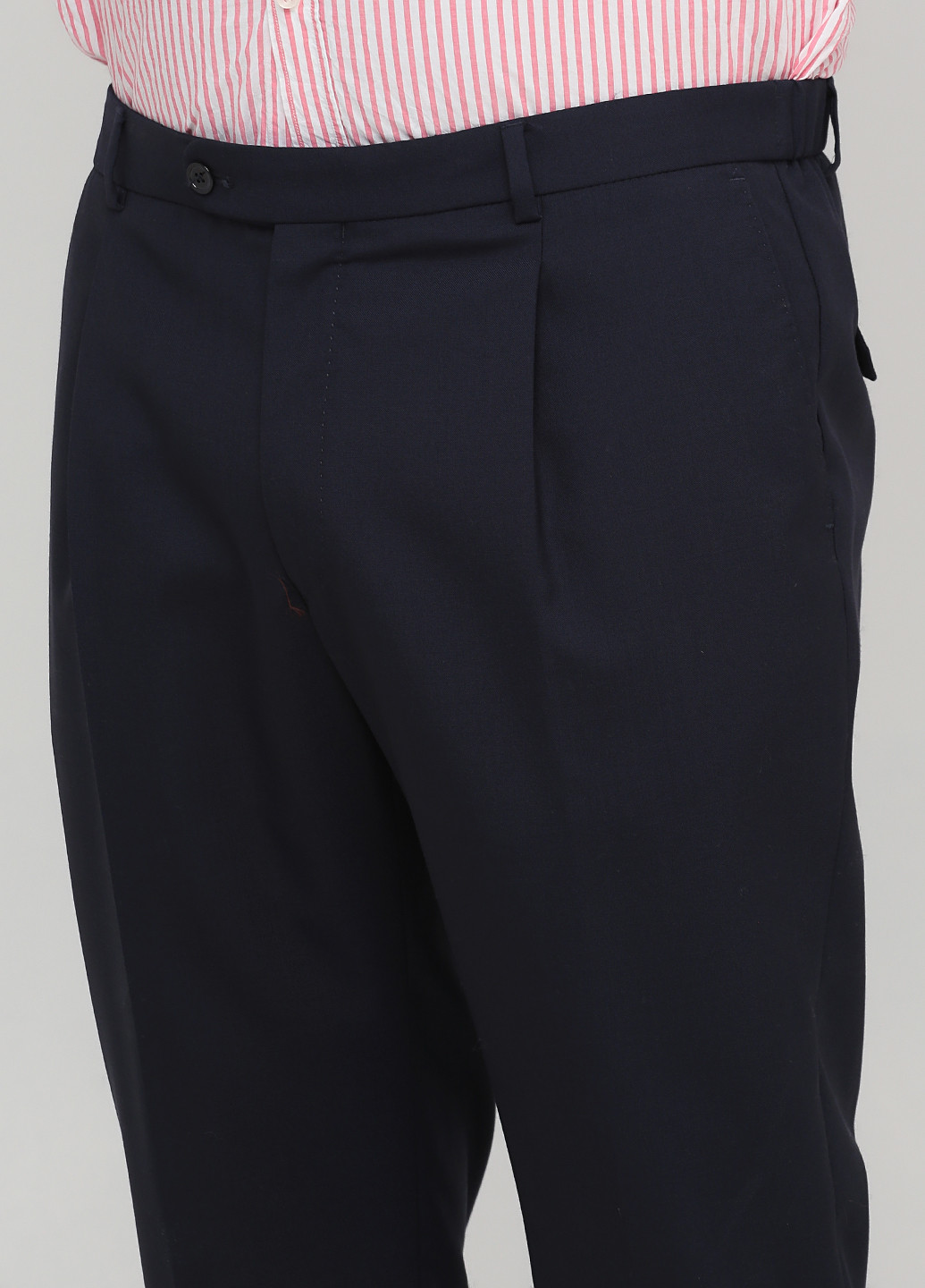 Темно-синие классические демисезонные классические, зауженные брюки Massimo Dutti