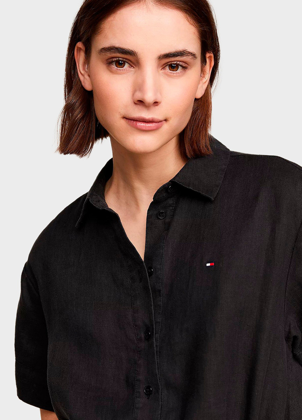 Черное кэжуал платье клеш Tommy Hilfiger однотонное
