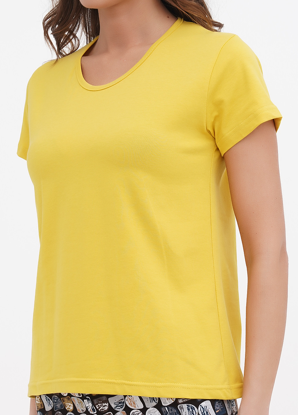 Желтая всесезон пижама (футболка, бриджи, маска) футболка + бриджи Lucci