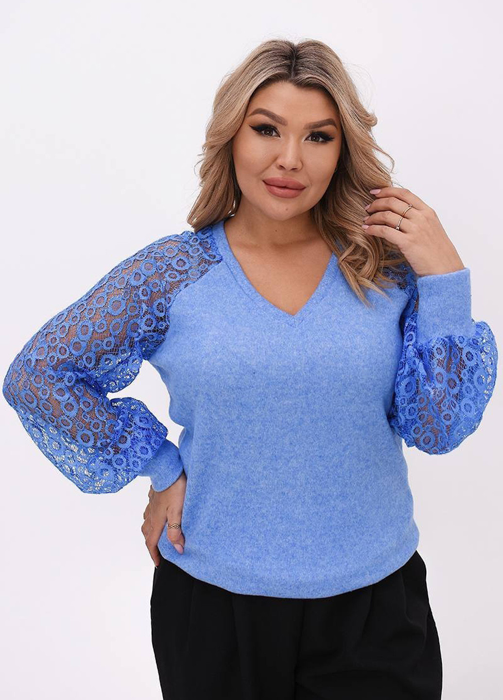 Голубая блуза No Brand