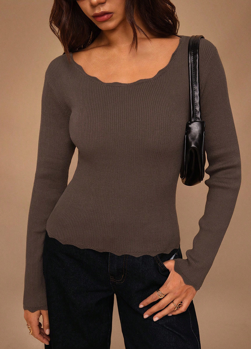 Коричневий демісезонний джемпер джемпер SHEIN