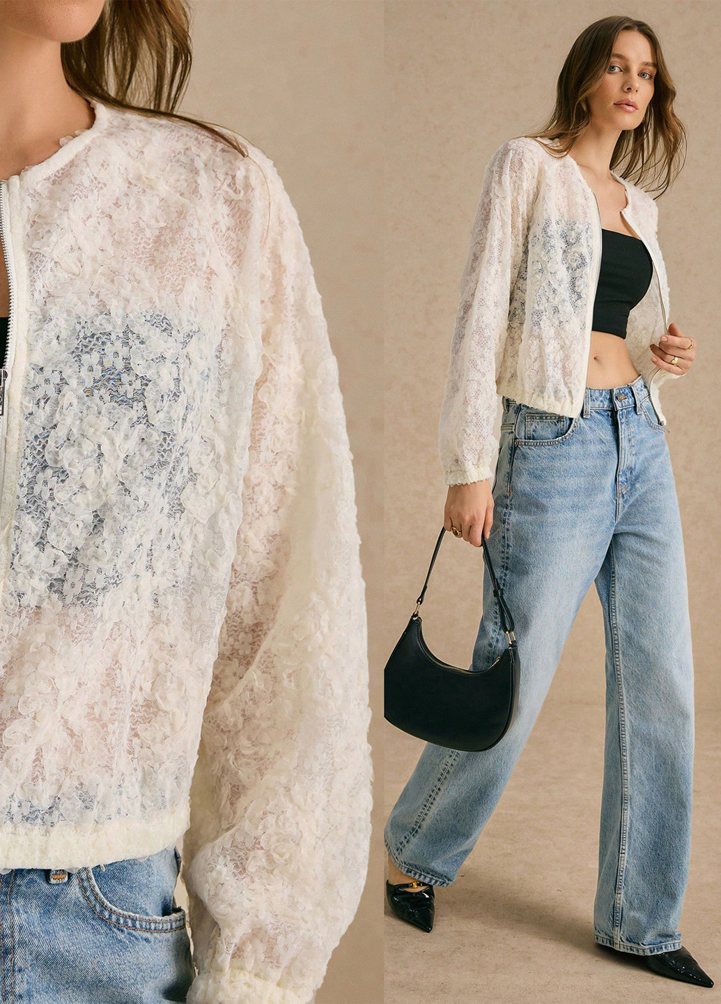 Кремовая летняя куртка куртка-пиджак SHEIN