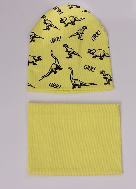 Набор для мальчика: шапка + хомут 50-52 см Лимонный КВ1285-2 Makko (253774991)