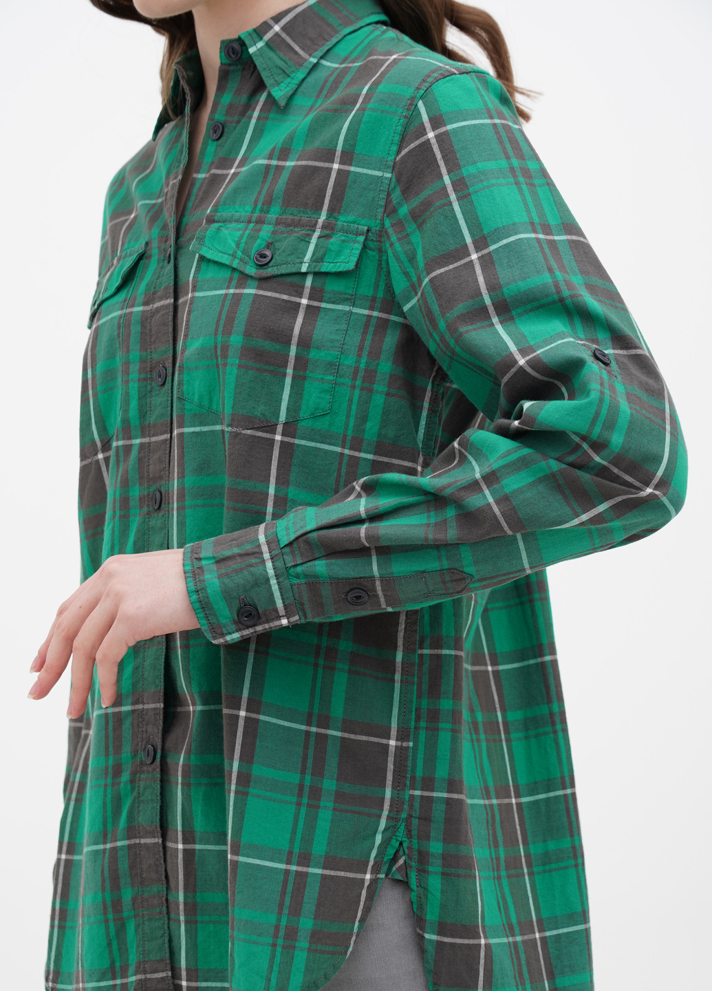 Серо-зеленая кэжуал рубашка в клетку Ralph Lauren