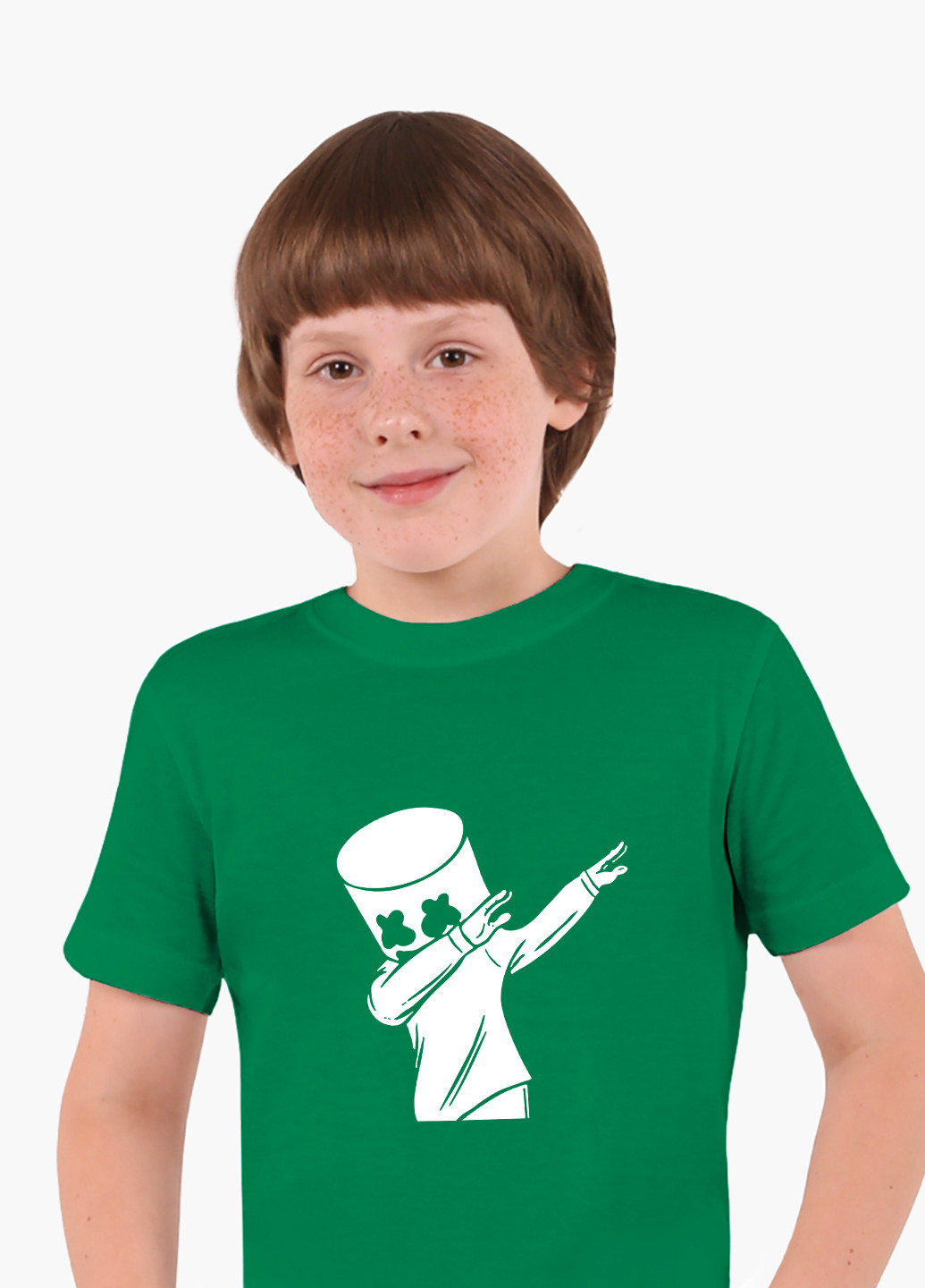 Зеленая демисезонная футболка детская маршмелло фортнайт (marshmello fortnite)(9224-1330) MobiPrint