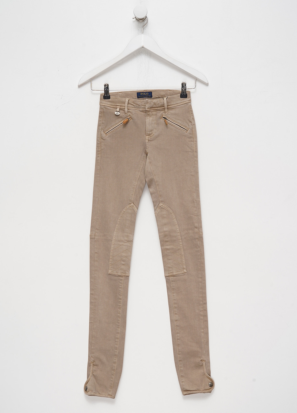 Бежевые джинсовые демисезонные зауженные брюки Ralph Lauren