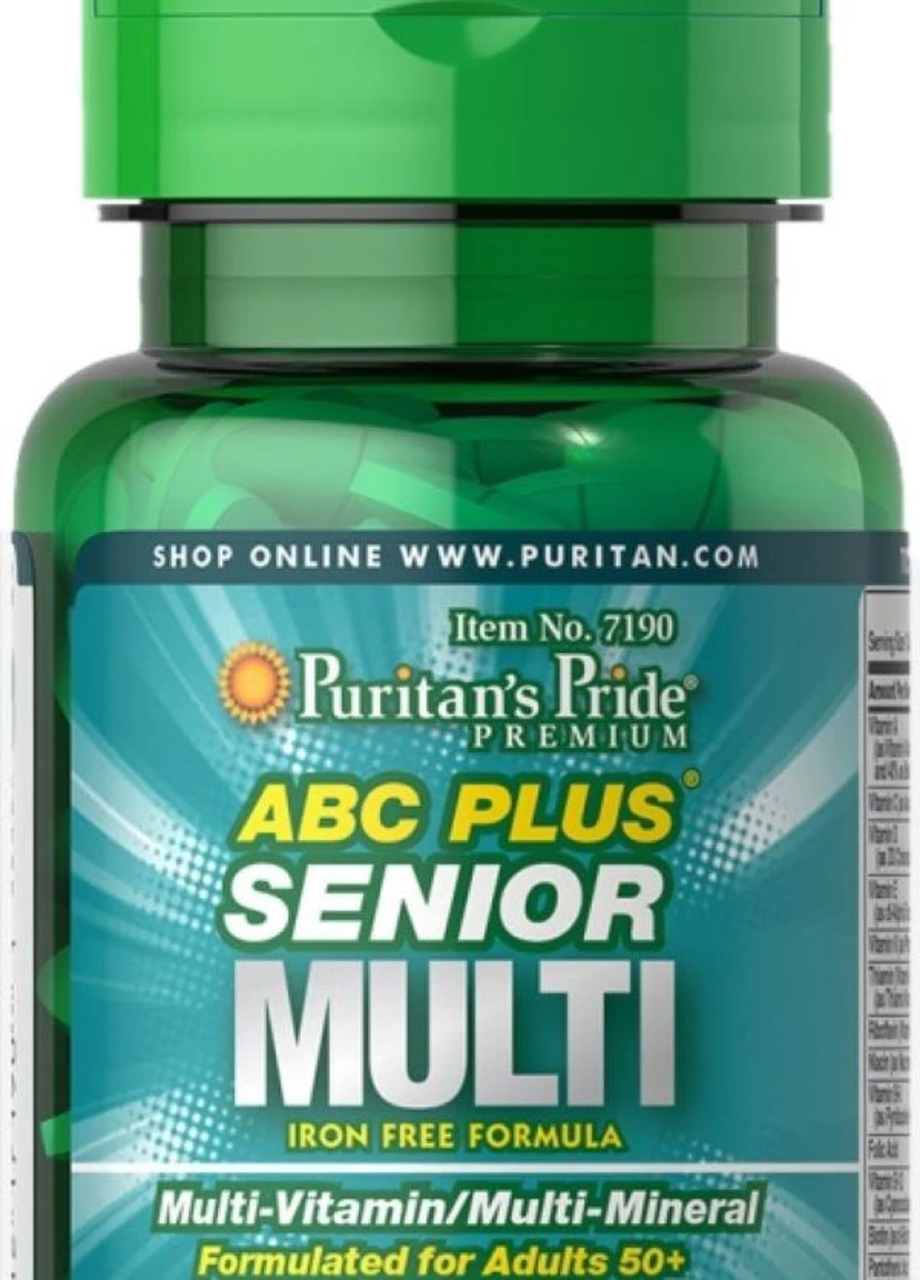 Вітаміни Puritan's Pride ABC Plus Senior Multivitamin Multi-Mineral Formula 60 Caplets Puritans Pride (254968699)