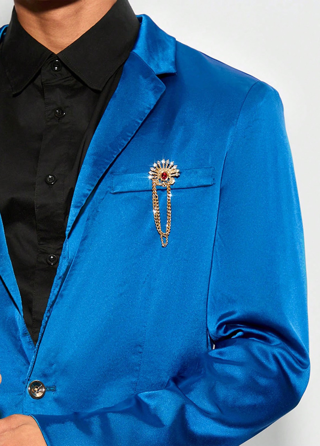 Синий демисезонный костюм (пиджак, брюки) брючный SHEIN