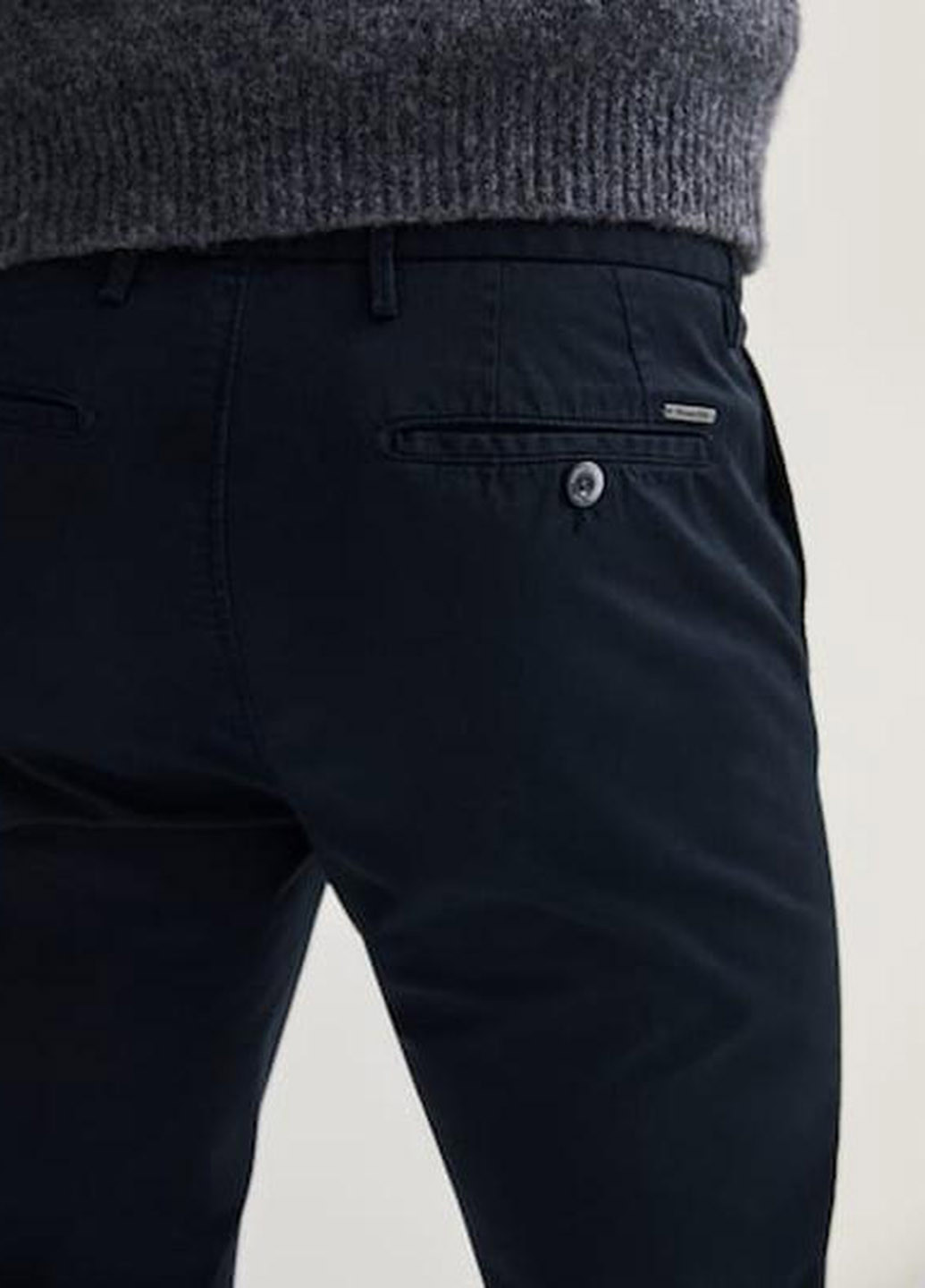 Темно-синие кэжуал демисезонные чиносы брюки Massimo Dutti