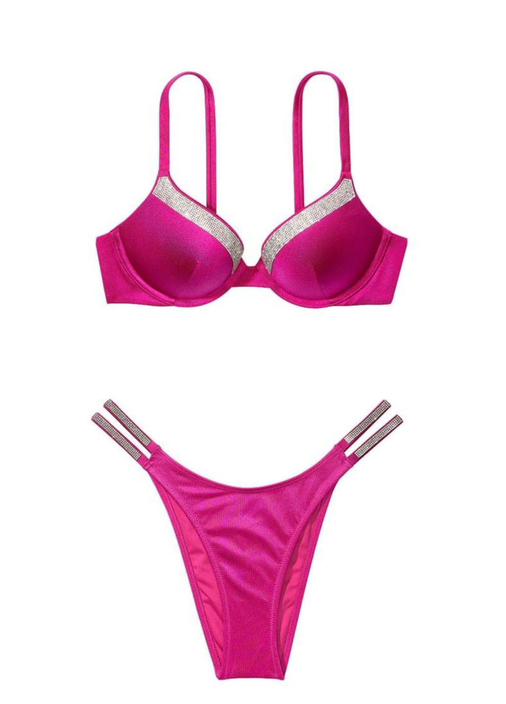 Малиновый летний купальник (лиф, трусики) раздельный Victoria's Secret