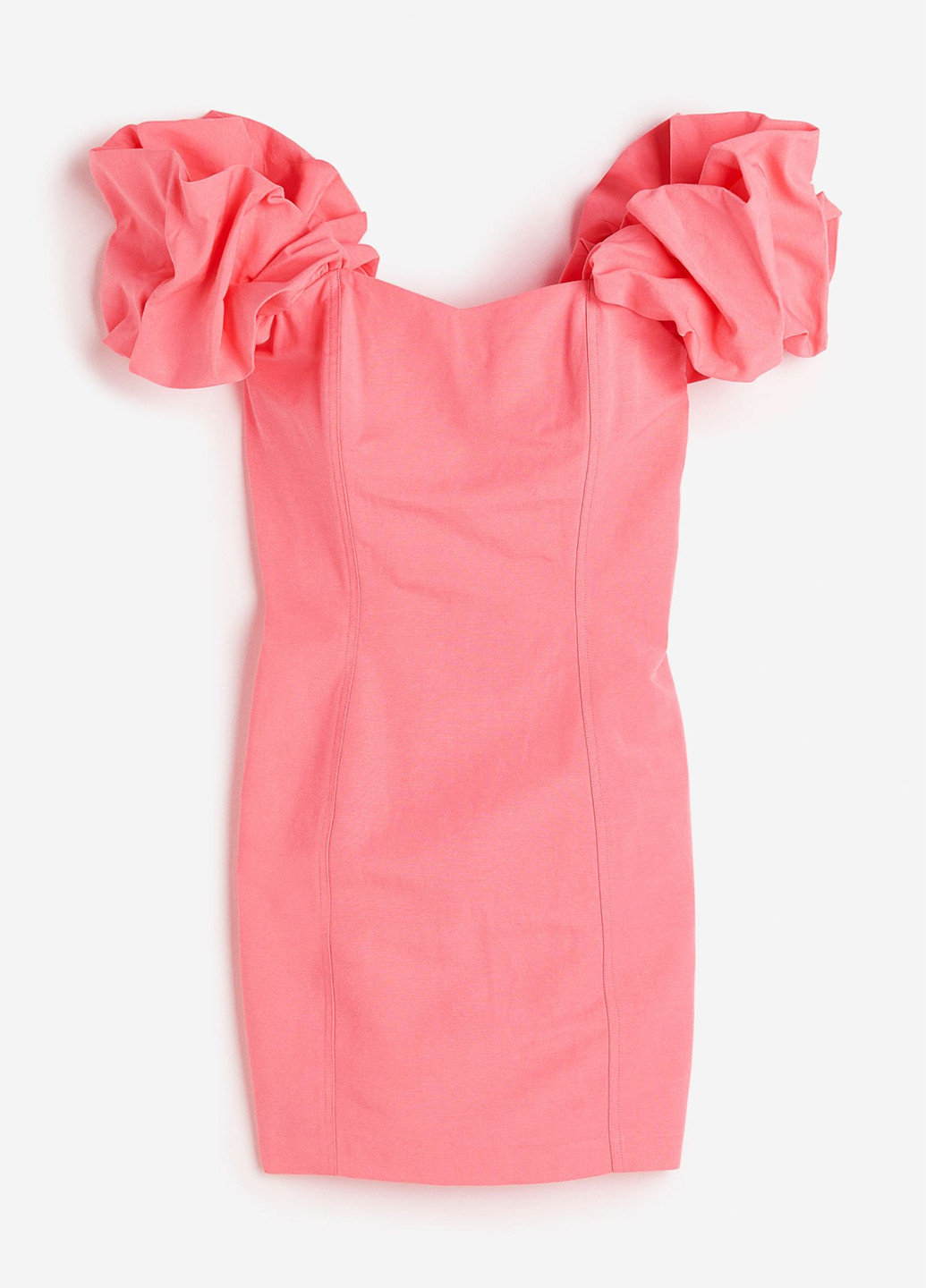 Рожева кежуал сукня з відкритими плечима H&M однотонна