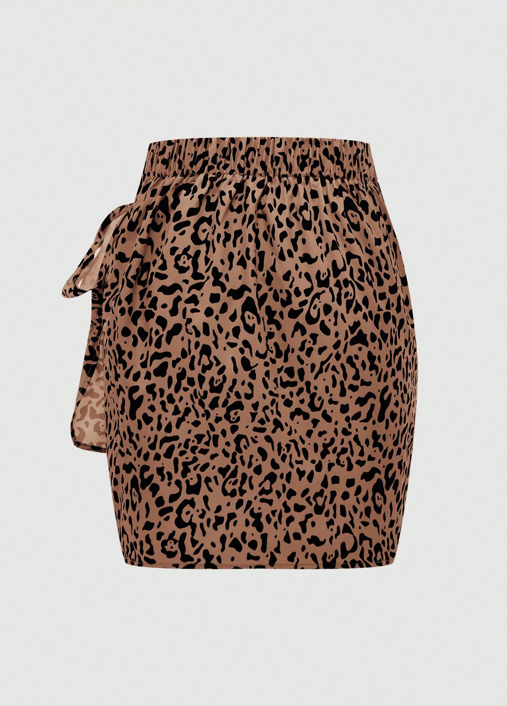 Коричневая кэжуал леопардовая юбка SHEIN на запах