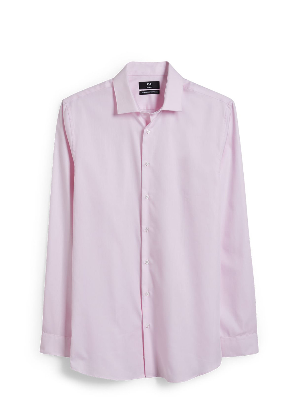 Светло-розовая кэжуал, классическая рубашка однотонная C&A
