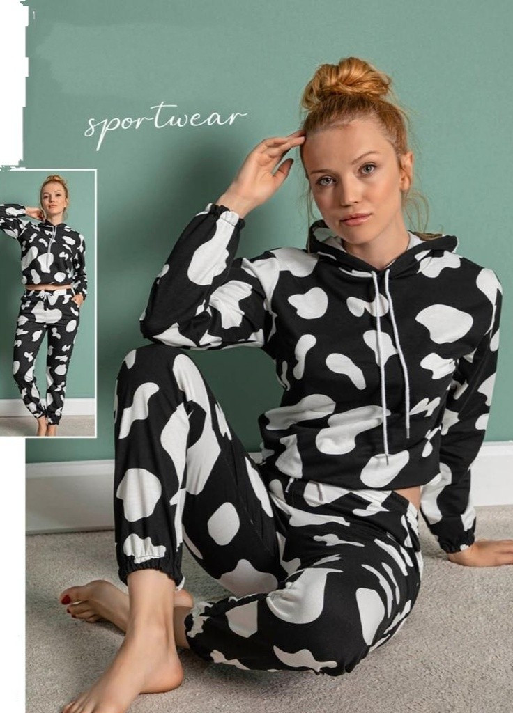 Комбинированная зимняя комплект (худи с капюшоном, брюки) Muka Pijama