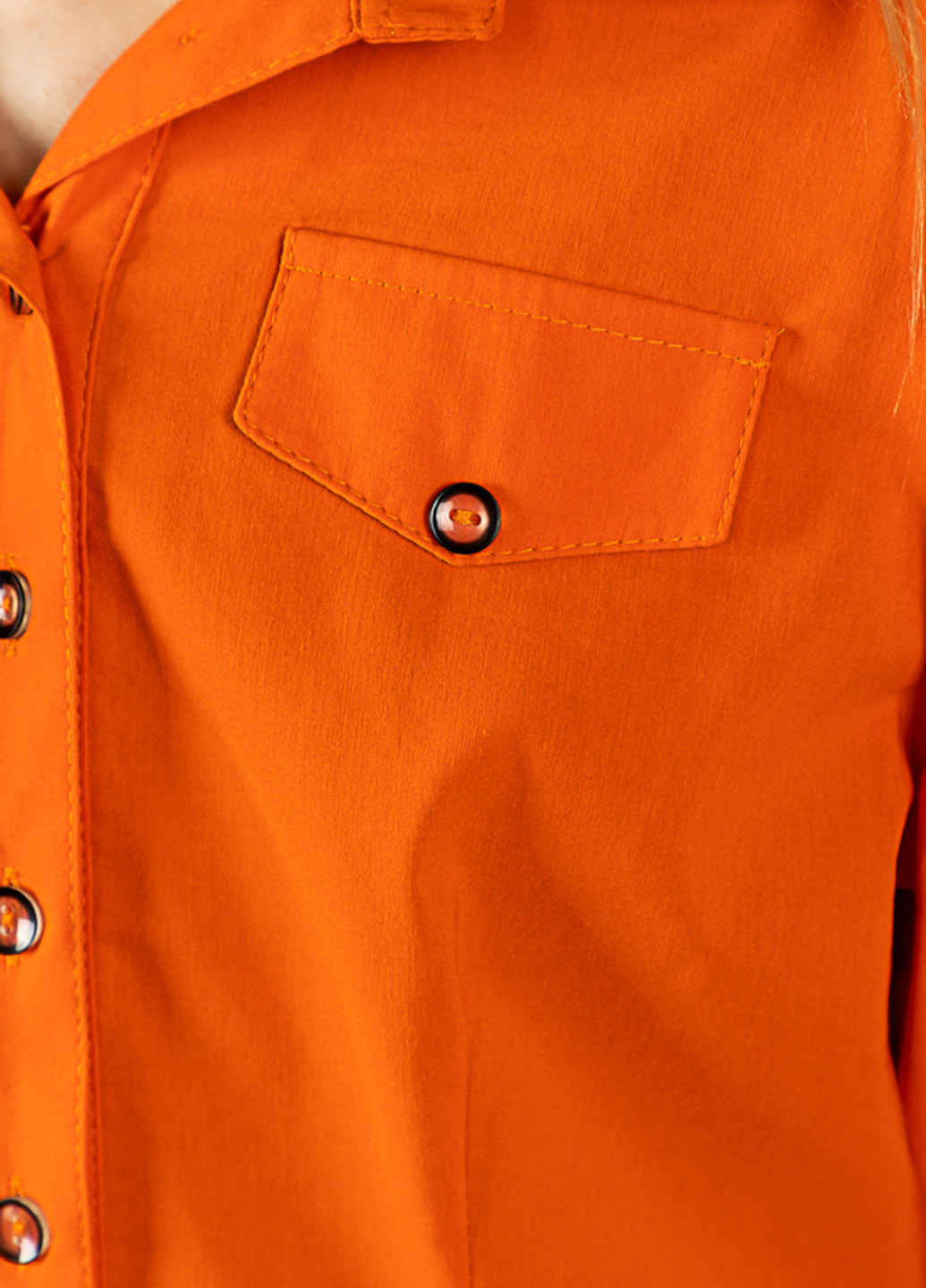 Оранжевая кэжуал рубашка однотонная Time of Style